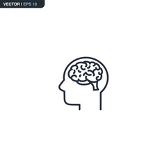 Human brain, linear style sign for mobile concept and web design