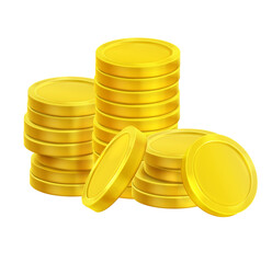 Stacks of Shiny Golden Coins: Wealth, Prosperity, and Success Concept Illustration
