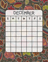 Vertical Perpetual Calendar Template with Exclusive Pattern – 8.5x11 inch Undated Monthly Layout