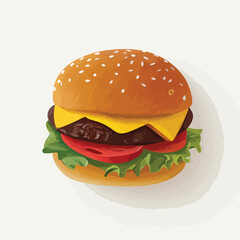 hamburger isolated on white