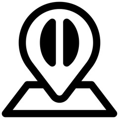 Origin. Outlined stroke vector icon with black-filled details.