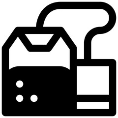 Obraz premium Tea bag. Outlined stroke vector icon with black-filled details.