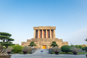 Ho Chi Minh Mausoleum in Hanoi, Vietnam. It's the resting place of Vietnamese revolutionary leader and President