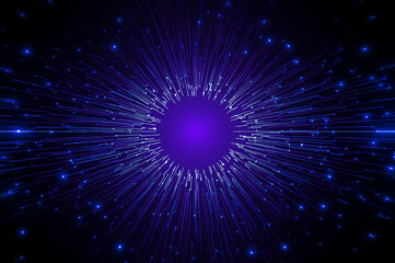 "Futuristic Neon Circuit Background in Blue and Purple Tones"