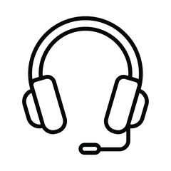 Minimalist Headset Icon with Microphone on a Simple Background