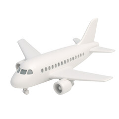 Airplane model in white against black backdrop transparent background