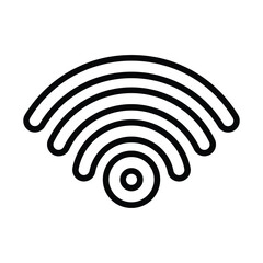 Minimalist Wi-Fi Signal Icon in Simple Black Line Art Style