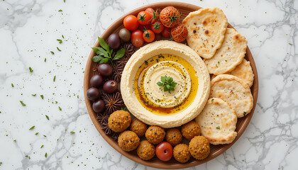 Baked beans with tomato sauce and bread on a plate for breakfast or lunch