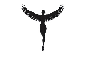 Fototapeta premium Woman doing Eagle Pose with arms wrappedvector illustration isoleted on white background in silhouette .