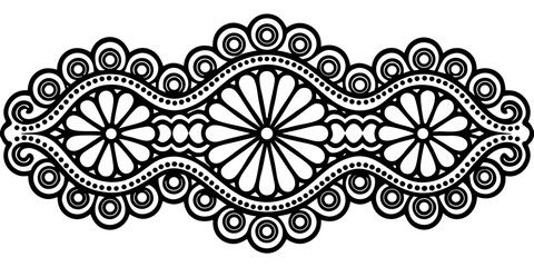 Fototapeta premium Graceful Lace-Inspired Black Vector Divider – Simple Yet Elegant Design Accent on transparent background (3)