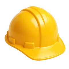 Fototapeta premium Isolated yellow hard hat on black background transparent background