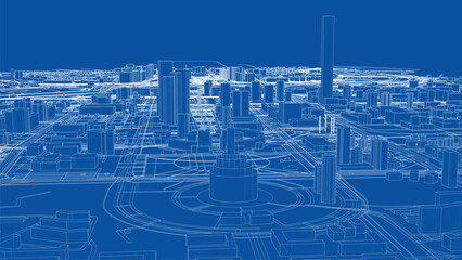 Futuristic City Blueprint