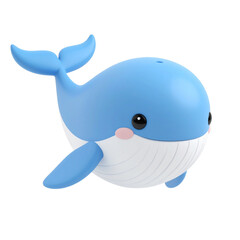 Obraz premium an adorable cartoon whale plush toy. it is bright blue with white spots, giving it a playful appearance. the whale is depicted in profile view, facing to the right