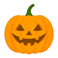 Fototapeta premium the image is a graphic illustration of a jack o' lantern with a carved face and a stem at the top, set against a plain background