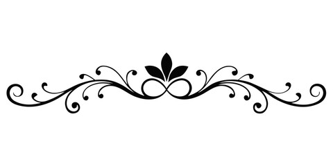 Black Vector Lace Divider  Clean White Background for Chic and Refined Design Use (3)