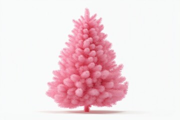 Fototapeta premium pink christmas tree isolated on white background