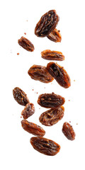 Obraz premium Dried dates in mid-air (1)
