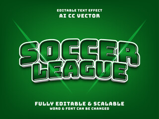 soccer league sport text effect. football champion