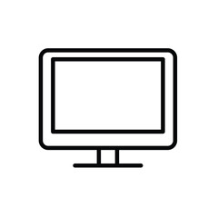 Minimalist Outline of a Desktop Monitor with a Simple Design