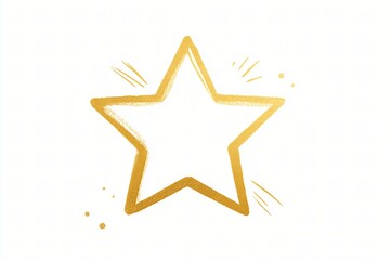 Gold Star Shiny Symbol: Vibrant Whimsical Artistic Flair with Colorful Background and Textural Contrast