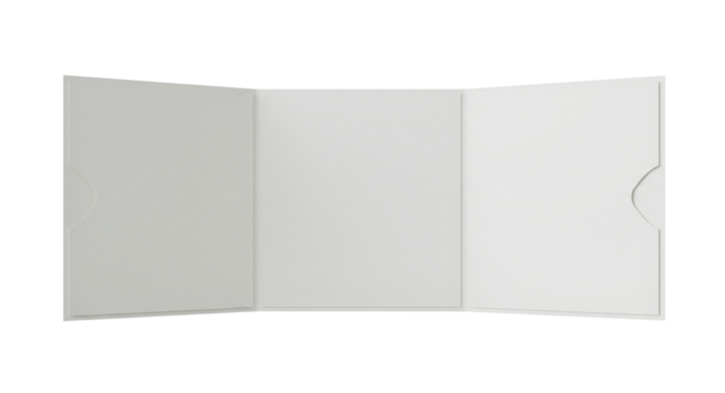 Corporate tri-fold brochure mockup with blank panels