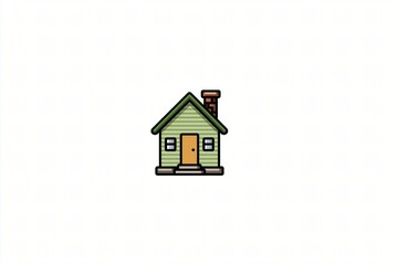 Quaint Storybook Cottage with Whimsical Architecture and Green Exterior in a Serene Setting
