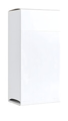 Naklejka premium Slim Capsule Medicine Box Standing Upright with Tamper-Evident Band and Rounded Vertical Edges