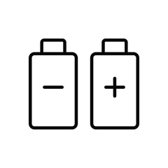 Simple Outline of Battery Icons Representing Charge and Discharge Concepts