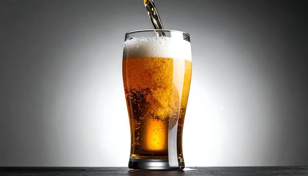 Beer pouring into a glass