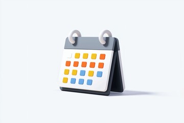 Minimalist Colorful Squares Calendar Icon for Time Management and Visual Organization in a Modern Paperless Office Setting