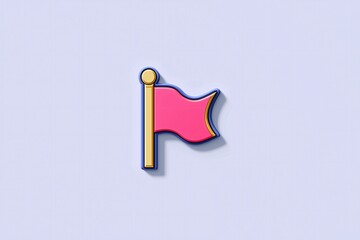 Colorful Minimalist Flag Icon: Whimsical Digital Artwork with Pastel Background for Artistic Expression and Identity Recognition