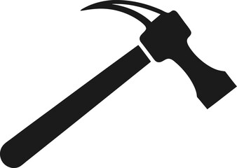 Builder's Hammer Tool Black Silhouette Graphic