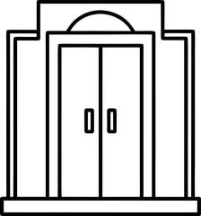 Lift Doors Closing Outline Vector Graphic