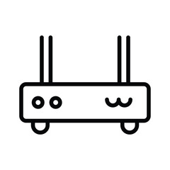 Minimalist Router Icon Representation with Antennas and Simple Design
