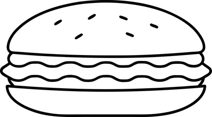 Raw Hamburger Patty Outline Graphic Vector