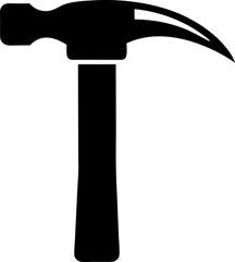 Hammer Carpentry Tool Icon Silhouette Vector