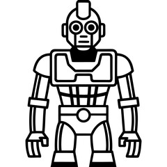 Futuristic Robot Silhouette