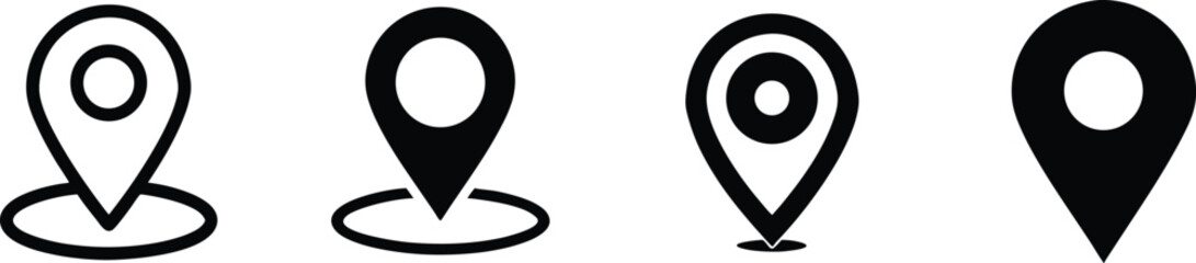 Location Pin Icon Set for Maps and GPS.