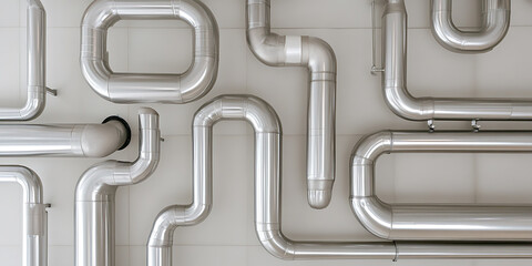 Abstract Arrangement of Metal Pipes