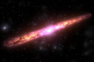 Spectacular spiral galaxy with shining stars and interstellar dust clouds