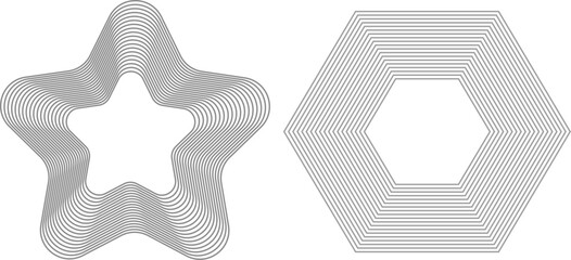 Abstract frequency sound wave lines and twisted curve lines background.Technology abstract lines on white background. Undulate Grey Wave Swirl, frequency sound wave,