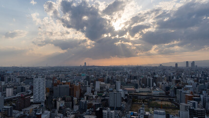 Tsūtenkaku and Osaka Skyline

