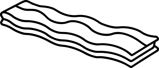 Bacon Strips Breakfast Meat Outline Graphic