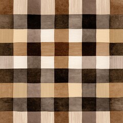 Plaid Geometric Patterns: Earth Tones & Warm Colors in Textile Art for Stylish Home Decor