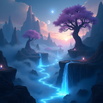fantasy landscape Sky Bkue