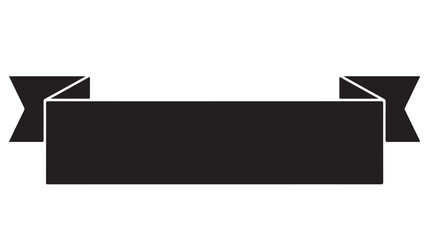 Black banner ribbon design element vector illustration for headers, decorations, and graphics.