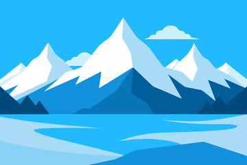 Fototapeta premium winter landscape with mountains