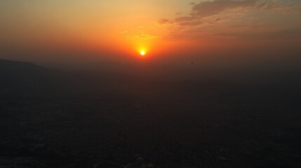 Fototapeta premium Sunrise over city landscape