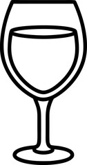 Classic Wine Glass Outline Graphic