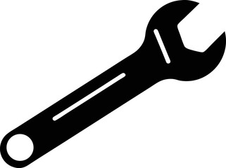 Spanner Tool Monochrome Vector Graphic